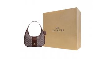 COACH Кармен гладкая кожаная сумка через плечо большая женская серебристая и кленовая