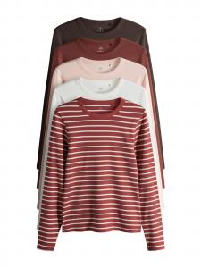 The Set Лонгслив в цветах Brown, Chocolate, Pastel Pink, Fire Red, White