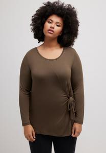 Топ Ulla Popken Long sleeved top, Dark Brown