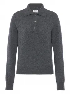 Джемпер с воротником на пуговицах Maison Margiela, серый