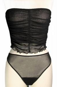 Женские трусики-слипы из тюля с принтом «Стрелка» черного цвета Only Hearts, черный