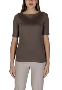 Футболка женская Street One из хлопка и модала, коричневый