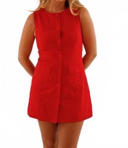 Мини-платье без рукавов в красном цвете Le Lis, красный