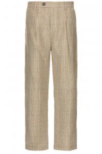 Клетчатые льняные брюки с плиссировкой Corridor, natural