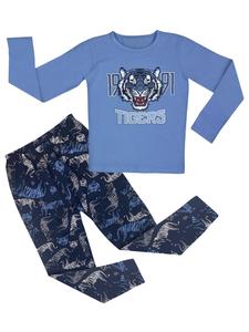 LOREZA Пижама из двух частей с длинными рукавами - Тигровый цвет - Разноцветная