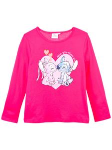 Disney Lilo & Stitch Лонгслив 'Disney Stitch Langarmshirt' в темно-розовом цвете