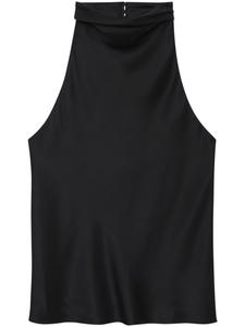 ANINE BING шелковый топ Eliana с вырезом халтер, черный