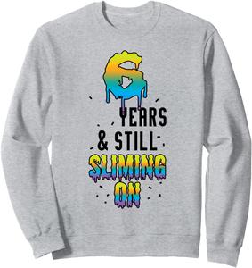 Все еще худенькая в 6 лет. Детская толстовка на 6-й день рождения в стиле слайма Clear Slime Birthday Party Supplies & Slime Favors, серый