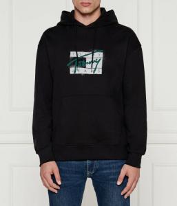 Толстовка мужская Tommy Jeans хлопковая с принтом, черный