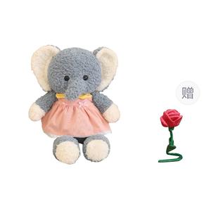 Плюшевая кукла Running Bear Rabbit Elephant высота 50 см XUANBEIBEI, Dressed Elephant+Comes With A Random Color Rose