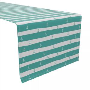 Настольная дорожка, 100 % хлопок, 16x72 дюйма, полоса с морскими якорями.