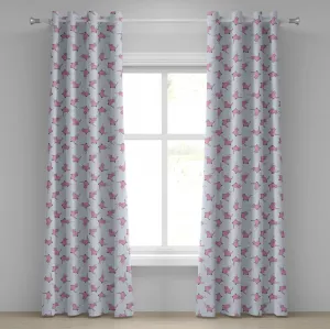 Штора на люверсах ABAKUHAUS Любитель кошек, романтическая розовая, с мультяшными котами, рисующими кошачьи усы с маленькими сердечками, декоративная, двухпанельная, 280 см x 225 см, бледно-серо-розовая Abakuhaus