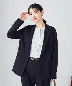 Пиджак приталенного кроя из меланжевого трикотажа и нейлона с вискозным понте, пригодный для стирки Comme Ca Ism, цвет Black