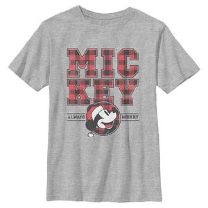 Футболка с принтом в клетку Mickey Mouse для мальчиков 6-20 Disney