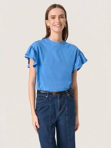 Футболка Jina с оборчатыми рукавами Soaked In Luxury, Blue Yonder