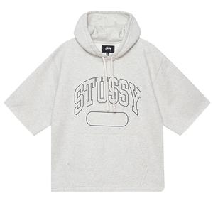 Укороченная толстовка свободного кроя с короткими рукавами Stussy Ash Heather