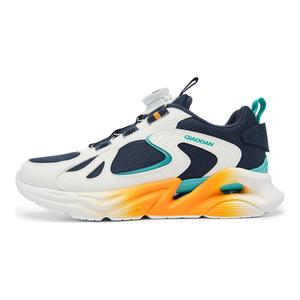 QIAODAN Противоскользящие износостойкие детские кроссовки для повседневной носки, синие, белые, подростковые