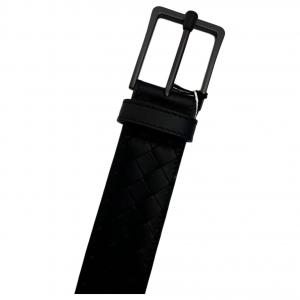 Кожаный ремень унисекс черный Bottega Veneta