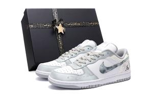 Nike Ограниченная серия Big CNY Horse Year, устойчивые к скольжению и истиранию, низкие скейтерские кроссовки для мужчин, бело-серые