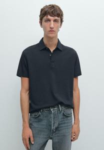 Поло Massimo Dutti SHORT SLEEVE POLO NECK, Dark Blue