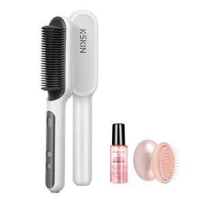 Выпрямляющая щетка для волос EKDO KD3800 мини маленькая для челки внутреннее отверстие постоянная температура уход за волосами защита от ожогов KSKIN, белый