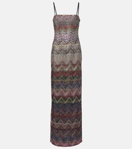 Длинное платье с узором зигзаг Missoni, Dark And Beige Tones