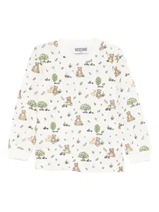 Футболка с графичным принтом Moschino Kids, белый