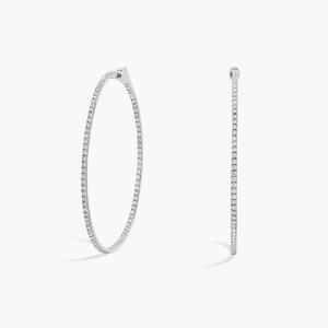 Круглые серьги-кольца Inside Out, диаметр 2 дюйма, из 14-каратного белого золота (2 карата, чистота HI / SI1-SI2) Blue Nile