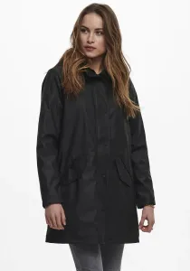 Only функциональное пальто "ONLSALLY RAINCOAT OTW NOOS", с капюшоном и подкладкой из плюша, черный