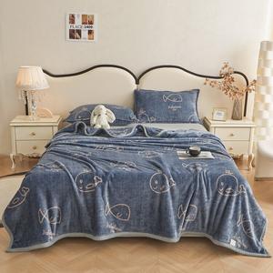 Antarctic Комплект постельного белья из молочного велюра (пододеяльник 200х230 см, 2 наволочки), утолщенный двусторонний флис, цвет Xiaojinyu