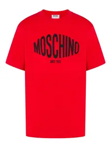 Хлопковая футболка с принтом логотипа Moschino, красный