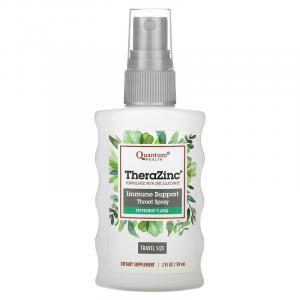 Quantum Health, TheraZinc, спрей для иммунной поддержки горла, перечная мята, 7,4 мг, 59 мл (2 жидк. Унции)