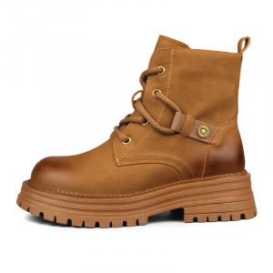 Короткие женские ботинки Martin на платформе N6N8, Yellow Brown