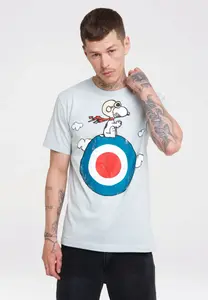 Футболка Logoshirt "Peanuts - Snoopy Pilot", с лицензионным принтом, серый