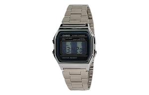 CASIO Кварцевые часы унисекс с черным циферблатом на стальном браслете