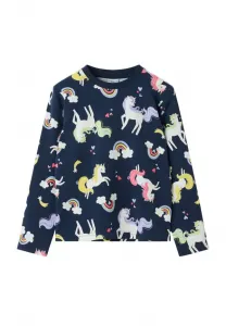 Футболка с длинными рукавами и принтом единорогов Polarn O. Pyret, Mood Indigo