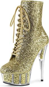 Женские высокие ботинки на платформе Roimaash для танцев на пилоне, 15 см, 282 Gold