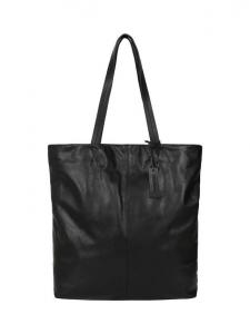 Мягкая кожаная сумка-шопер HotSquash, Black