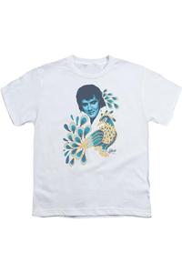 Футболка с павлином Elvis Presley для детей с коротким рукавом Gildan, белый