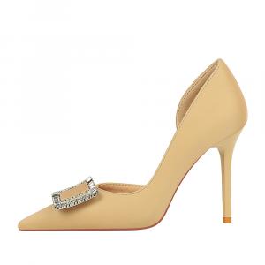 QITUMAUL Стройные каблуки на высоком каблуке женские - абрикос, цвет Apricot[Heel Height 10cm]