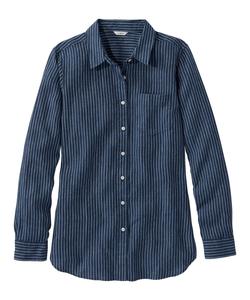 Рубашка из высококачественного льна, пригодная для стирки, в полоску, туника.
