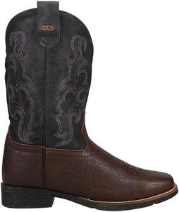 Мужские повседневные сапоги ROPER с квадратным носком, вставкой и ремешком на средней голени- коричневые