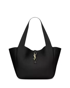 Сумка-Тоут Le 5 a 7 bea через плечо из зернистой кожи Saint Laurent, черный