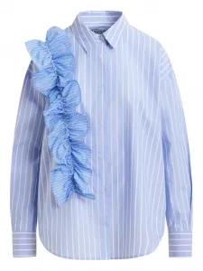 Рубашка Ibody в полоску с оборками Essentiel Antwerp, синий