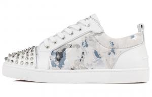 Кожаные кроссовки Louis Junior Spikes Christian Louboutin, белый