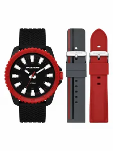 Мужские аналоговые силиконовые часы Skechers SR9105, цвет Black