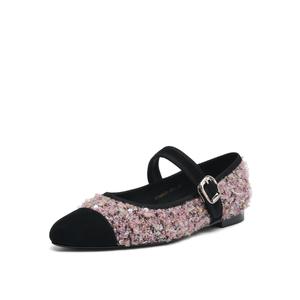 Туфли Мэри Джейн на плоской подошве 1 см женские Rosa Bianca, Black Blue Sheepskin Insoles