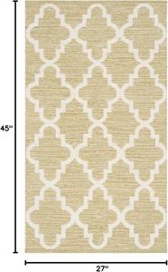 Ковер SAFAVIEH, 69 x 115 см, Montauk Collection, Green & Ivory, ручной работы, хлопковый с узором Trellis, идеален для помещений с высокой проходимостью: прихожая, гостиная, спальня (MTK810G)