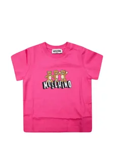 Футболка с логотипом Teddy Moschino Kids, розовый