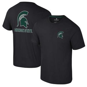 Мужская черная футболка Colosseum Michigan State Spartans с логотипом Lockup 2-Hit Active Blend, цвет Msu Black